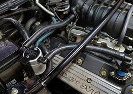 J&L 07-14 Ford Mustang GT500 Oil Separator 3.0 Passenger Side (Remote Mount) - Clear Anodized - 2to4wheels