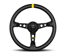 Carica l&#39;immagine nel visualizzatore di Gallery, Momo MOD07 Steering Wheel 350 mm -  Black Leather/Black Spokes/1 Stripe