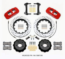 गैलरी व्यूवर में इमेज लोड करें, Wilwood AERO6 Front Hat Kit 15.00 Drilled Red 2015-Up Mustang w/Lines