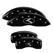 Cargar imagen en el visor de la galería, MGP 4 Caliper Covers Engraved Front &amp; Rear Circle K/Kia Black Finish Silver Char 2019 Kia Optima