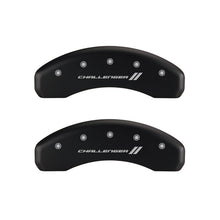 गैलरी व्यूवर में इमेज लोड करें, MGP 4 Caliper Covers Engraved Front &amp; Rear With stripes/Challenger Red finish silver ch