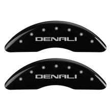 Laden Sie das Bild in den Galerie-Viewer, MGP 4 Caliper Covers Engraved Front &amp; Rear Denali Black finish silver ch