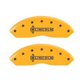 MGP 4 Caliper Covers Engraved Front Lincoln Engraved Rear MKX Yellow finish black ch