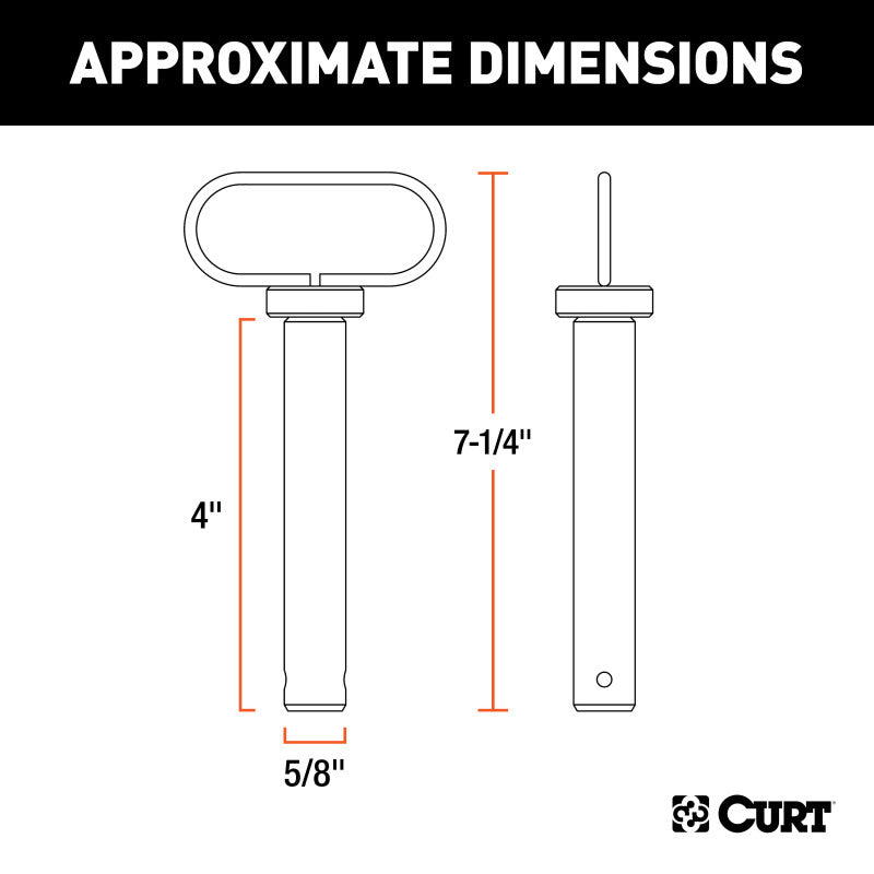 Curt 5/8in Clevis Pin w/Handle and Clip
