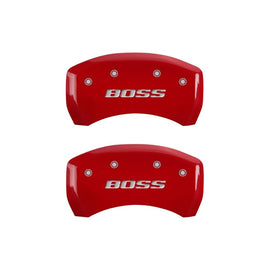 MGP Rear set 2 Caliper Covers Engraved Rear Boss Red finish silver ch