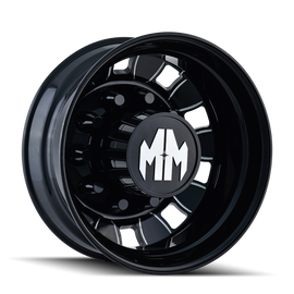 Mayhem 8180 BigRig 22x8.25 / 10x285.75 BP / 169mm Offset / 220.1mm Hub Rear Blk/Milled Spokes Wheel