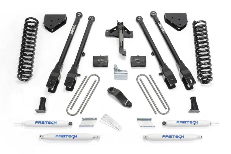 Fabtech 08-16 Ford F350/450 4WD 8 Lug 6in 4 Link System w/Perf. Shocks