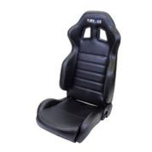 गैलरी व्यूवर में इमेज लोड करें, NRG Reclinable Sport Seats (Pair) PVC Leather w/NRG Logo - Black w/White Stitching