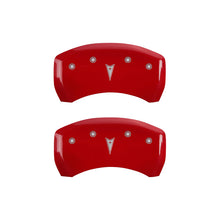 Cargar imagen en el visor de la galería, MGP 4 Caliper Covers Engraved Front Pontiac Rear Arrow Red Finish Silver Char 2007 Pontiac Solstice