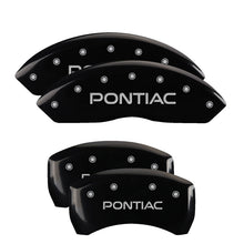 Cargar imagen en el visor de la galería, MGP 4 Caliper Covers Engraved Front &amp; Rear Pontiac Black finish silver ch