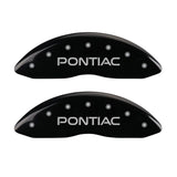 MGP 4 Caliper Covers Engraved Front Pontiac Engraved Rear G8 Black finish silver ch