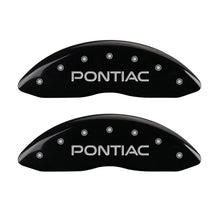 Charger l&#39;image dans la galerie, MGP 4 Caliper Covers 98-02 Pontiac Firebird (Ex WS6) Front Pontiac Rear Arrow Blk Finish Silver Char