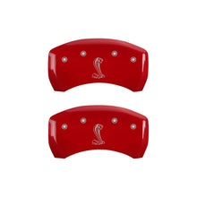 Laden Sie das Bild in den Galerie-Viewer, MGP Rear set 2 Caliper Covers Engraved Rear Snake Red finish silver ch