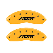 Laden Sie das Bild in den Galerie-Viewer, MGP 4 Caliper Covers Engraved Front &amp; Rear SPORT Yellow finish black ch