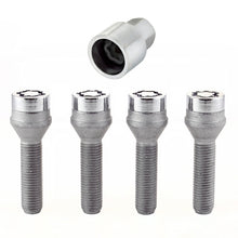 Laden Sie das Bild in den Galerie-Viewer, McGard Wheel Lock Bolt Set - 4pk. (Cone Seat) M12X1.5 / 21mm Hex / 36.3mm Shank Length - Chrome