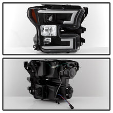 Cargar imagen en el visor de la galería, Spyder Ford F150 2015-2017 Projector Headlights - Light Bar DRL LED - Black PRO-YD-FF15015-LBDRL-BK
