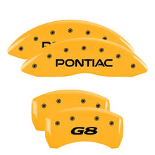 Cargar imagen en el visor de la galería, MGP 4 Caliper Covers Engraved Front Pontiac Rear G8 Yellow Finish Black Char 2008 Pontiac G8