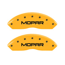 Carica l&#39;immagine nel visualizzatore di Gallery, MGP 4 Caliper Covers Engraved Front &amp; Rear MOPAR Yellow finish black ch