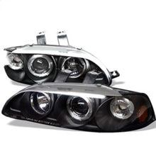 Carica l&#39;immagine nel visualizzatore di Gallery, Spyder Honda Civic 92-95 4Dr 1PC Projector LED Halo Amber Reflctr Blk PRO-YD-HC921P-4D-AM-BK