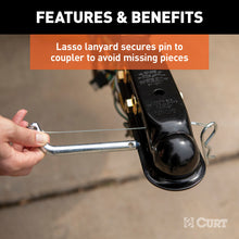 Carica l&#39;immagine nel visualizzatore di Gallery, Curt QuickPin No-Latch 2in Trailer Coupler (2in Channel, 3,500 lbs)