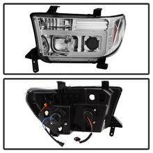 Carica l&#39;immagine nel visualizzatore di Gallery, Spyder 07-13 Toyota Tundra V2 Light Bar DRL Projector Headlights - Chrome (PRO-YD-TTU07V2-LB-C)