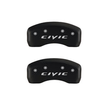 Cargar imagen en el visor de la galería, MGP 4 Caliper Covers Engraved Front Civic Engraved Rear 2015/CIVIC Red finish silver ch