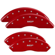 Cargar imagen en el visor de la galería, MGP 4 Caliper Covers Engraved Front &amp; Rear GMC Red finish silver ch