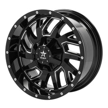 Load image into Gallery viewer, RBP 65R Glock 20x10 5x127/139.7 BP / 5 BS / -12mm Offset 78mm CB Gloss Black Machined Grooves Wheel