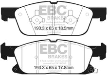 Carica l&#39;immagine nel visualizzatore di Gallery, EBC 2016+ Lincoln Continental (10th Gen) 2.7L Twin Turbo Yellowstuff Front Brake Pads
