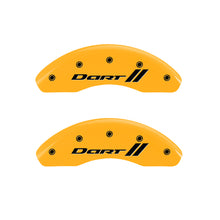 Charger l&#39;image dans la galerie, MGP 4 Caliper Covers Engraved Front &amp; Rear With stripes/Dart Yellow finish black ch