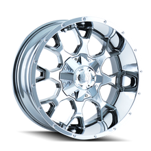 Cargar imagen en el visor de la galería, Mayhem 8015 Warrior 20x9 / 8x165.1 BP / 0mm Offset / 130.8mm Hub Chrome Wheel