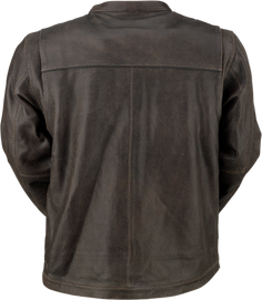 Z1R Munition Perforated Leather Jacket - Brown - 4XL 2810-3810