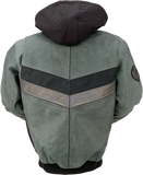 Z1R Thrasher Leather Jacket - Green/Gray - Small 2810-3812