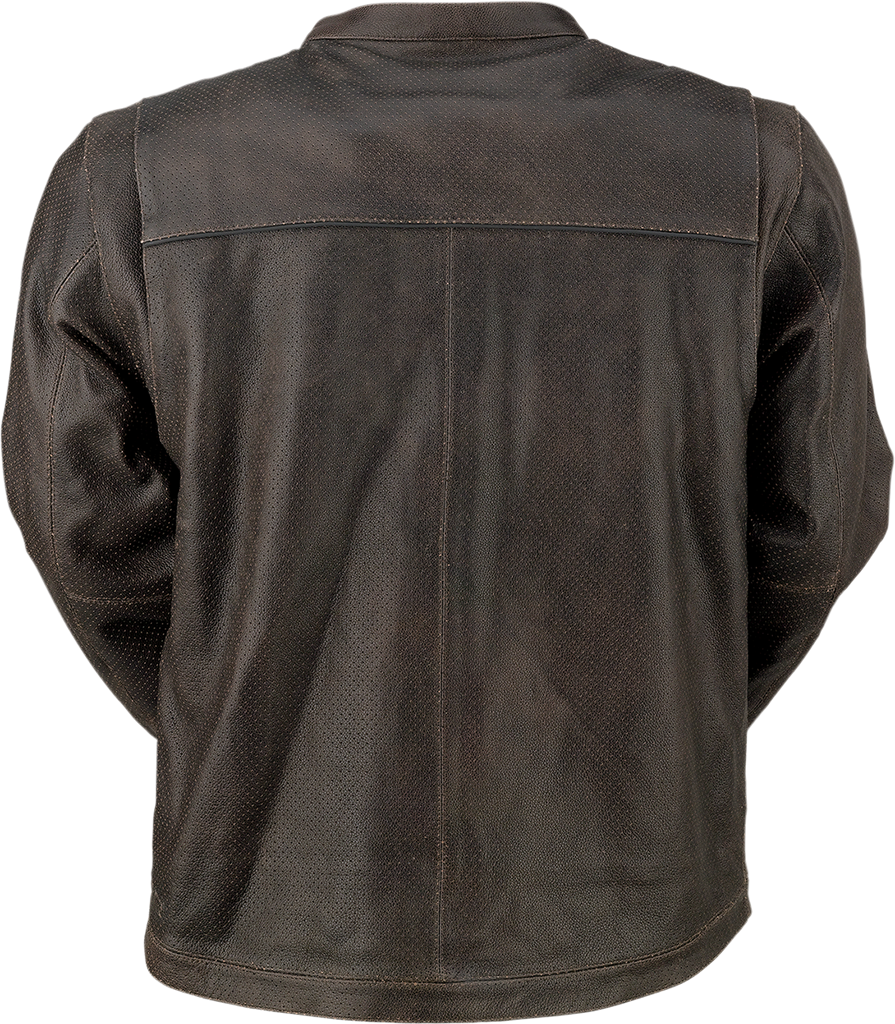 Z1R Munition Perforated Leather Jacket - Brown - XL 2810-3807