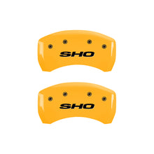 Charger l&#39;image dans la galerie, MGP 4 Caliper Covers Engraved Front &amp; Rear SHO Yellow finish black ch