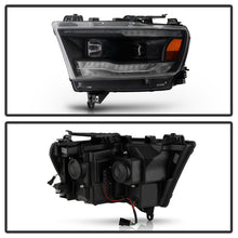 Carica l&#39;immagine nel visualizzatore di Gallery, Spyder Dodge Ram 19-20 Halogen Model Projector Headlights Chrome PRO-YD-DR19HALSI-SEQ-BK