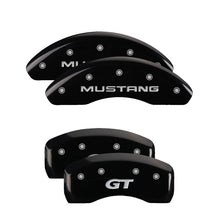 Cargar imagen en el visor de la galería, MGP Front set 2 Caliper Covers Engraved Front Oval logo/Ford Black finish silver ch