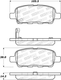 StopTech 12-17 Nissan Maxima Street Performance Rear Brake Pads