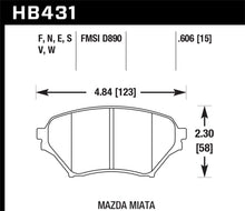 Laden Sie das Bild in den Galerie-Viewer, Hawk 01-05 Miata w/ Sport Suspension Blue 9012 Front Brake Pads D890