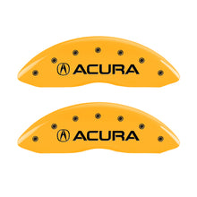 Cargar imagen en el visor de la galería, MGP 4 Caliper Covers Engraved Front &amp; Rear Acura Yellow finish black ch