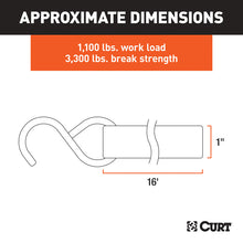 Laden Sie das Bild in den Galerie-Viewer, Curt 16ft Lime Green Cargo Strap w/S-Hooks (1100lbs)