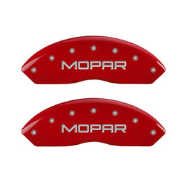 MGP 4 Caliper Covers Engraved Front & Rear MOPAR Red finish silver ch