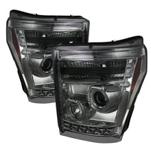 गैलरी व्यूवर में इमेज लोड करें, Spyder Ford Super Duty 11-15 Projector Headlights LED Halo DRL Smke Low 9006 PRO-YD-FS11-HL-SM