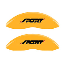 Charger l&#39;image dans la galerie, MGP 4 Caliper Covers Engraved Front &amp; Rear No bolts/Sport Yellow finish black ch