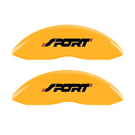 MGP 4 Caliper Covers Engraved Front & Rear No bolts/Sport Yellow finish black ch