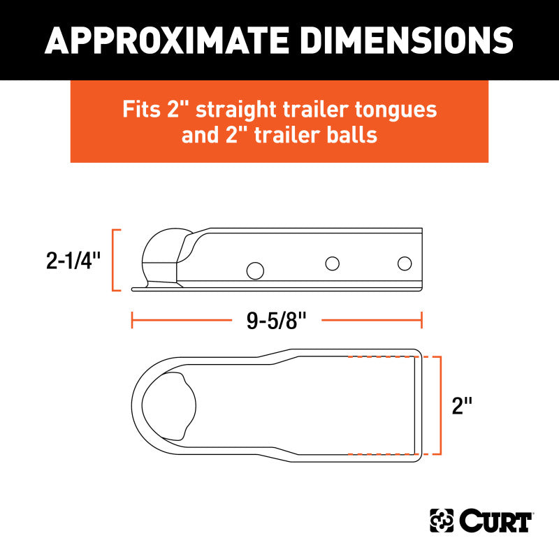 Curt QuickPin No-Latch 2in Trailer Coupler (2in Channel, 3,500 lbs)