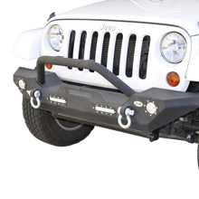 गैलरी व्यूवर में इमेज लोड करें, DV8 Offroad 07-18 Jeep Wrangler JK/JL FS-7 Mid Length Steel Front Bumper w/ LED Lights