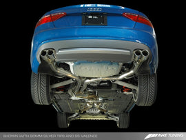 AWE Tuning Audi B8 A5 3.2L Track Edition Exhaust System - Quad 90mm Slash Cut Silver Tips