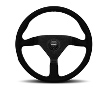 Carica l&#39;immagine nel visualizzatore di Gallery, Momo Montecarlo Alcantara Steering Wheel 320 mm - Black/Black Stitch/Black Spokes
