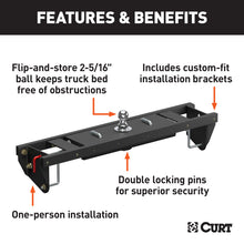 Load image into Gallery viewer, Curt 2020 Chevrolet Silverado 2500 HD Double Lock EZr Gooseneck Hitch Kit w/Brackets